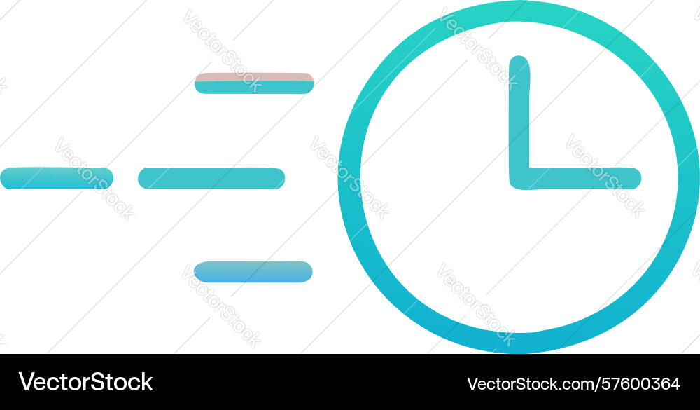 Fast-paced time clock with speed lines vector image
