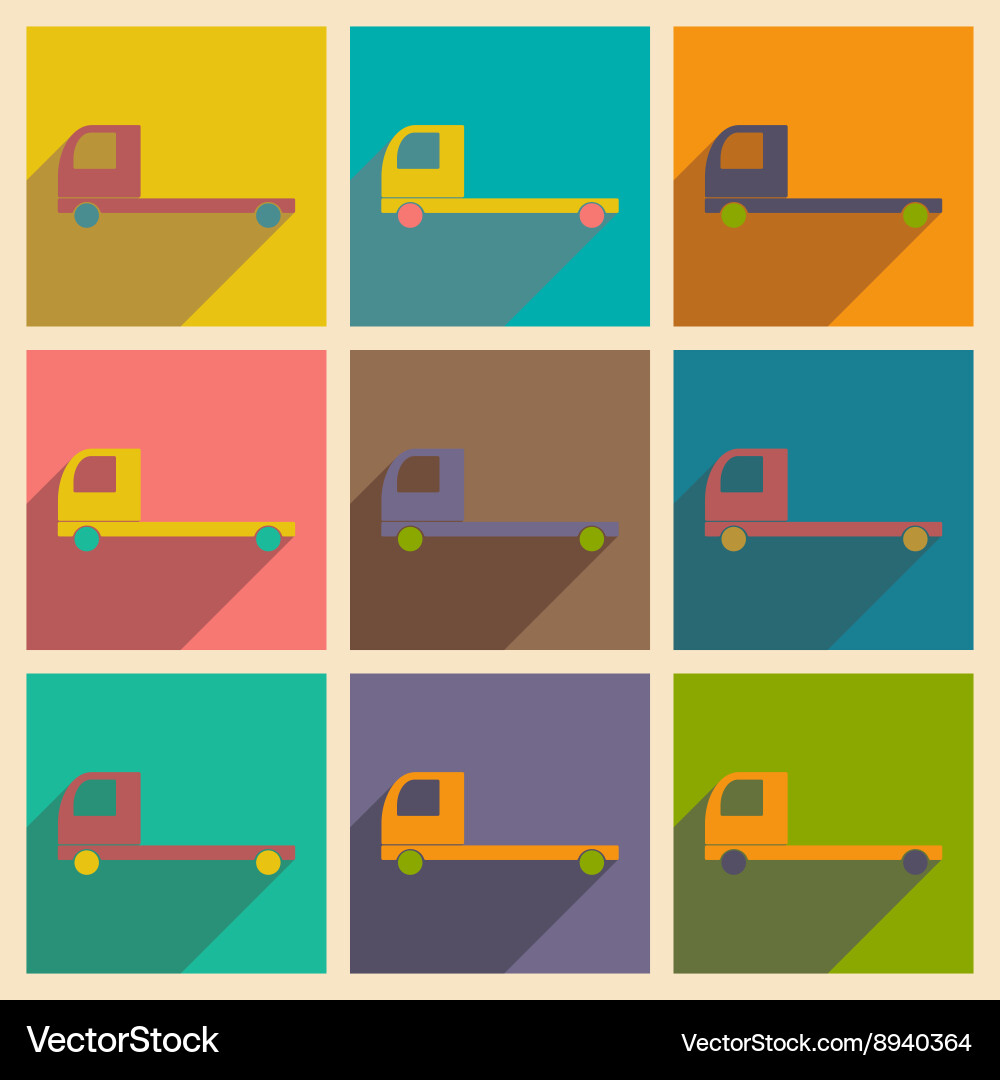 Flat with shadow concept and mobile application vector image