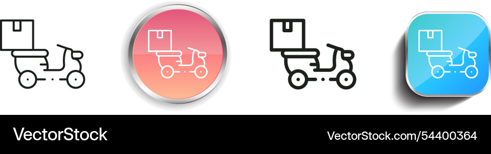 Food delivery icon thin linear regular and button Food delivery icon thin linear regular and button vector image