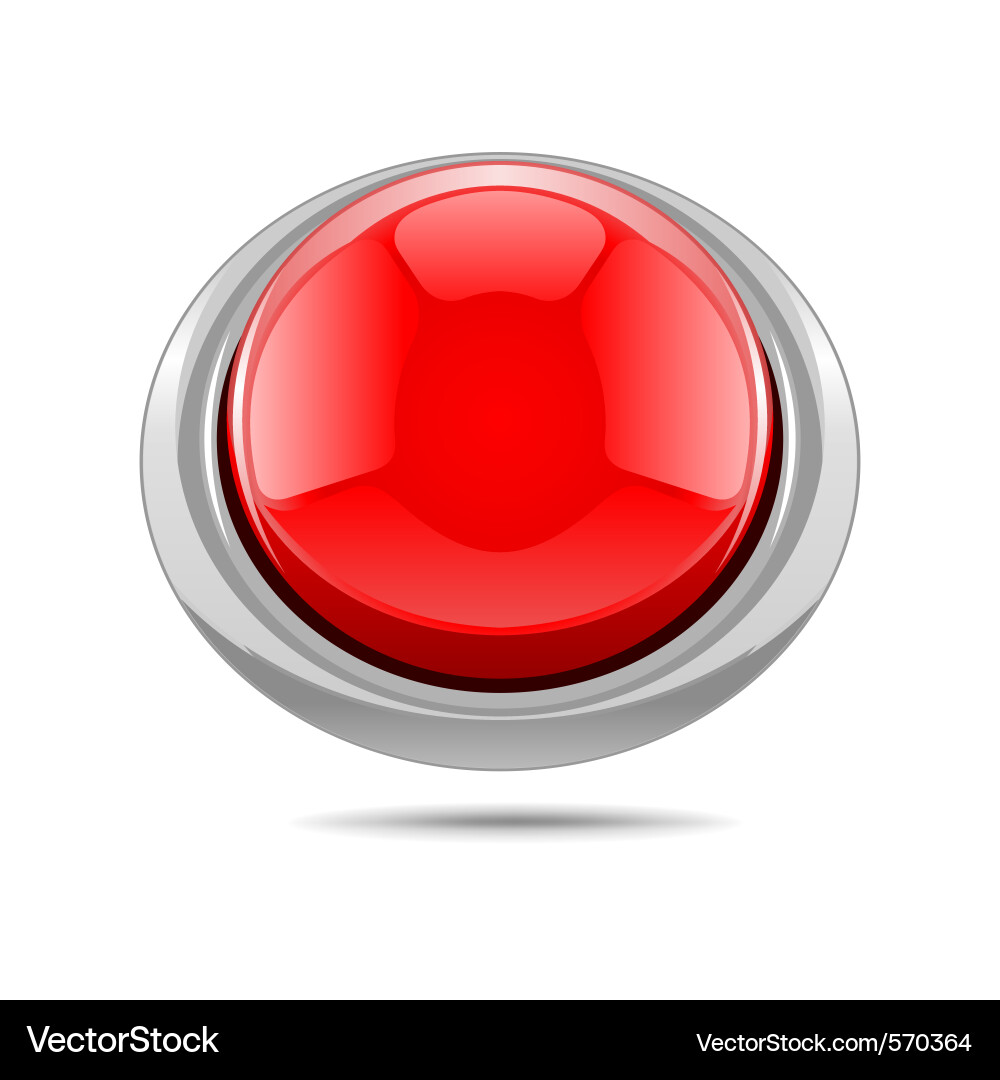 Glossy Red Button vector image