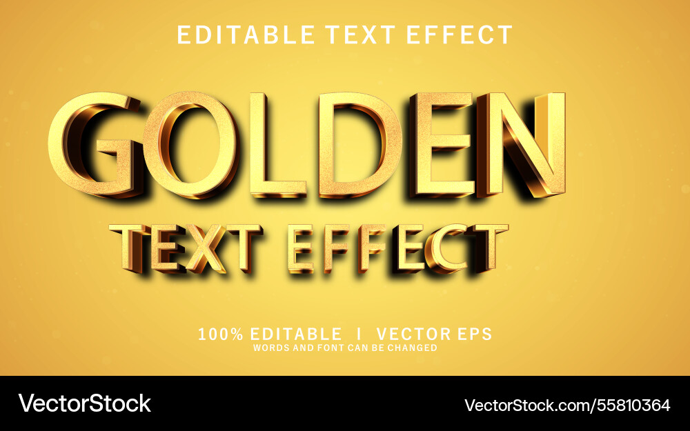Golden 3d text effect with modern Golden 3d text effect with modern vector image