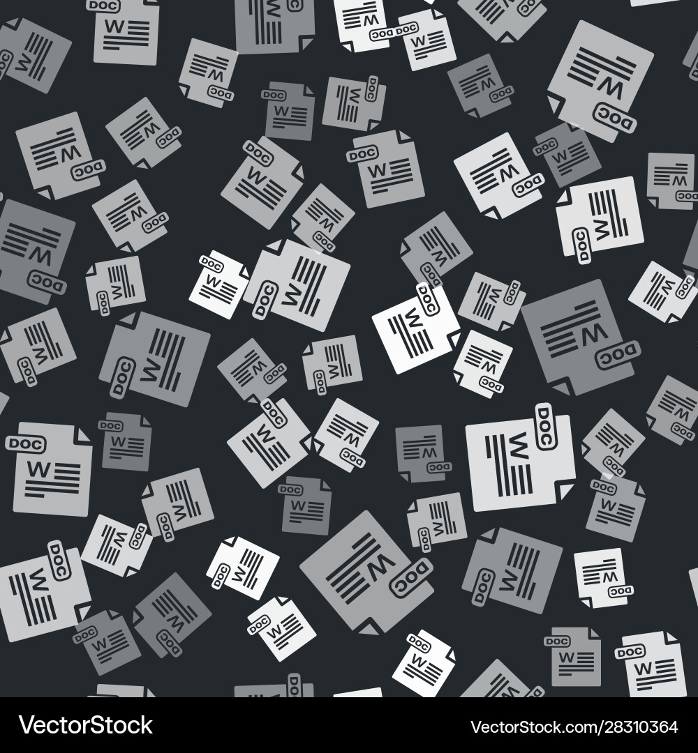 Grey doc file document download button icon Vector Image