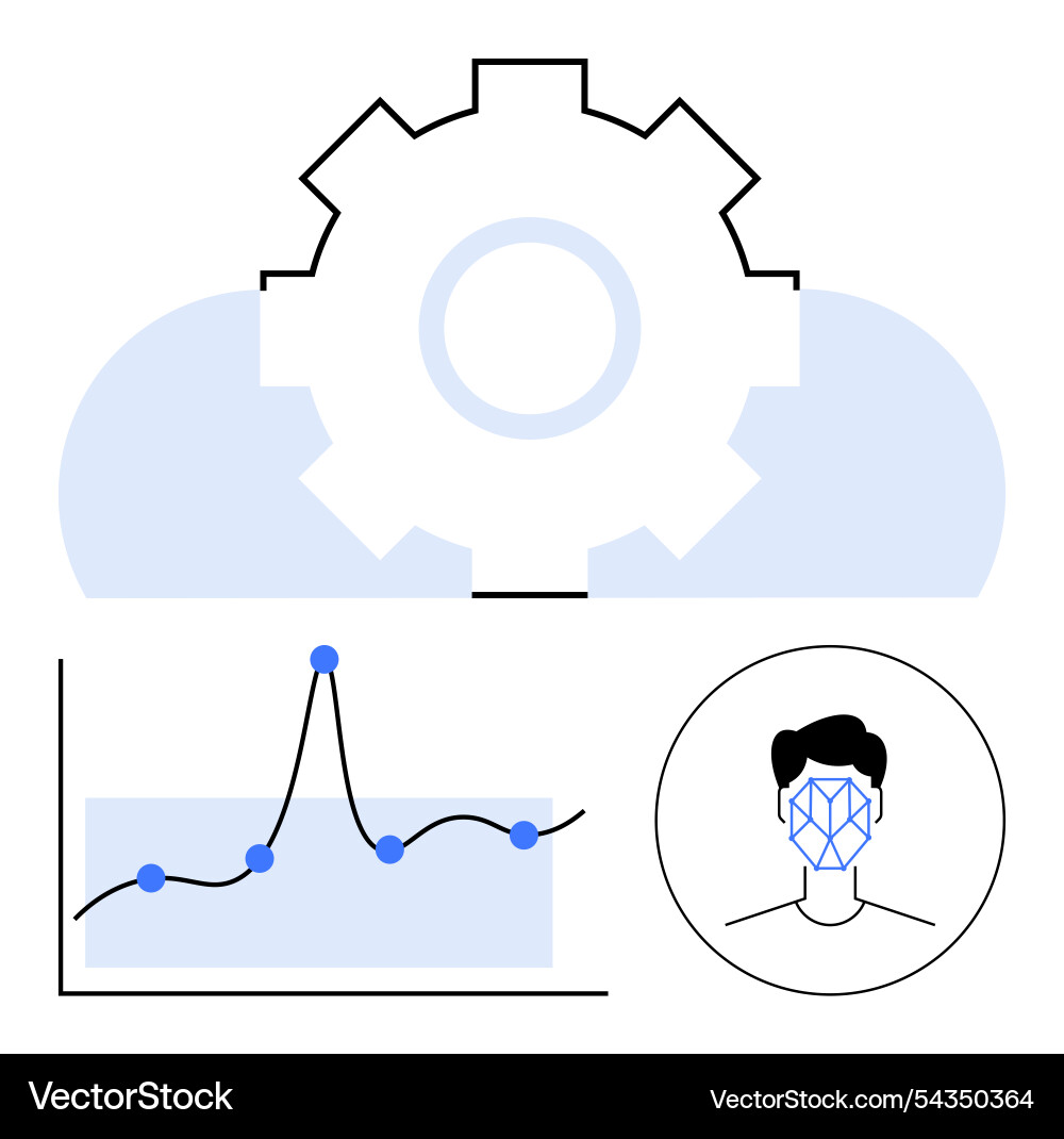 Integrating technology data analysis and facial Integrating technology data analysis and facial vector image