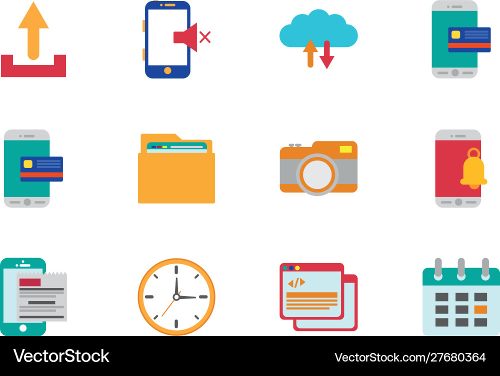 Internet things technology network icons set Vector Image