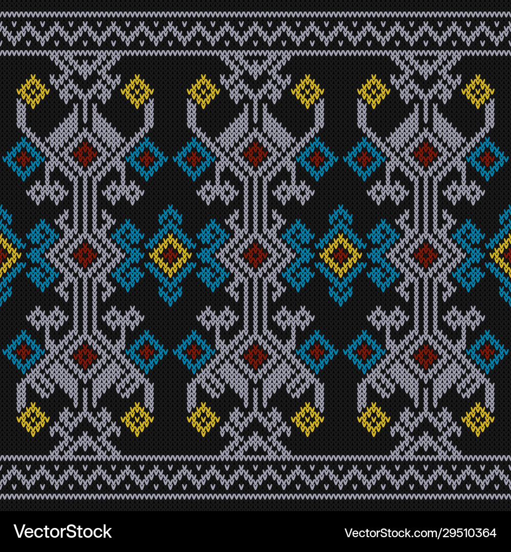 Knitted Nordic Pattern Seamless Texture vector image