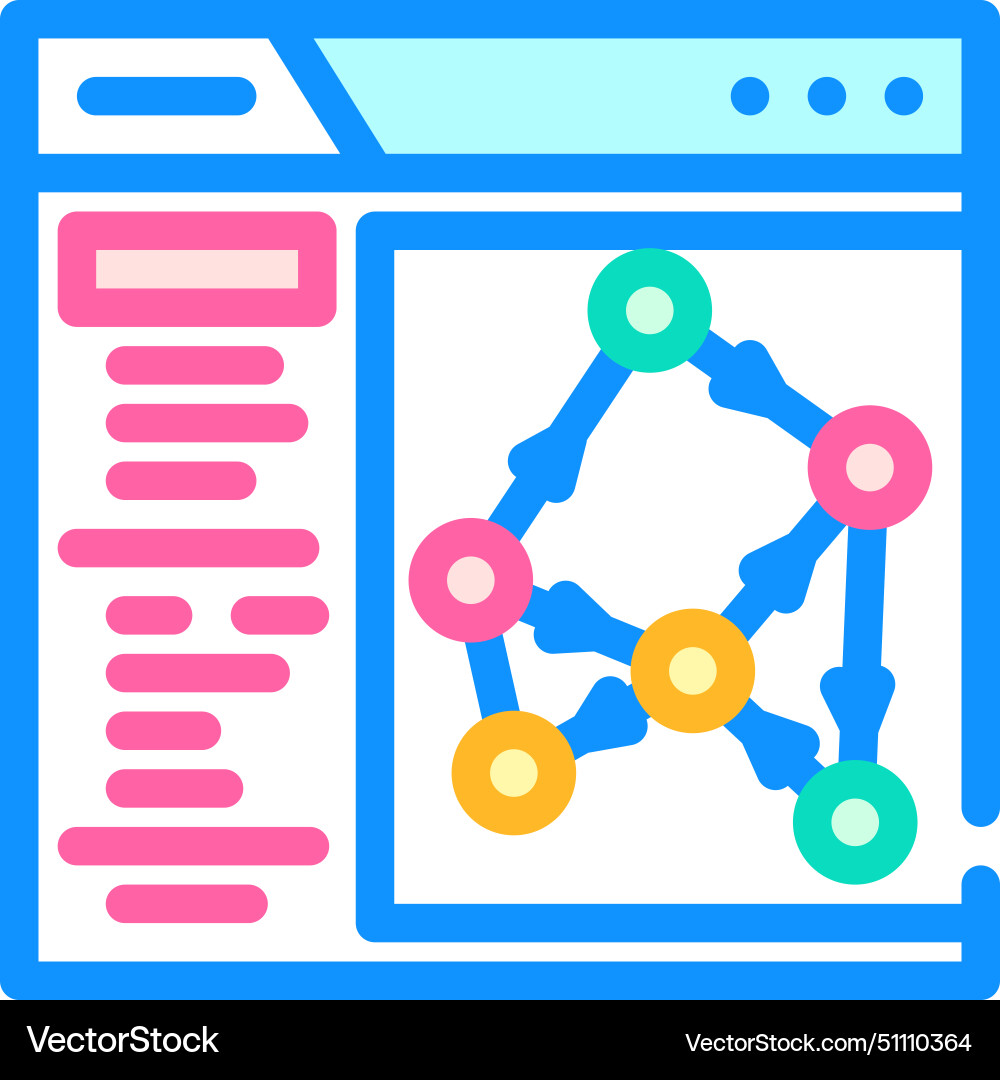 Knowledge graph seo color icon Knowledge graph seo color icon vector image