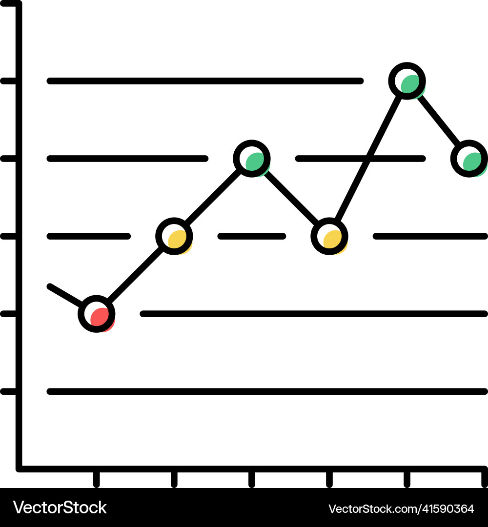 Line graph color icon Vector Image