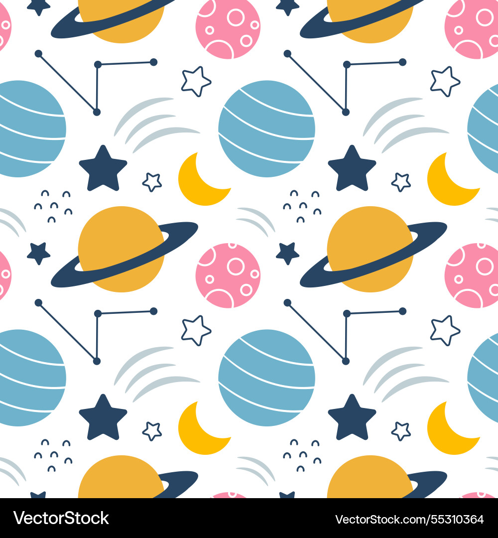 Seamless pattern of outer space exploration Seamless pattern of outer space exploration vector image