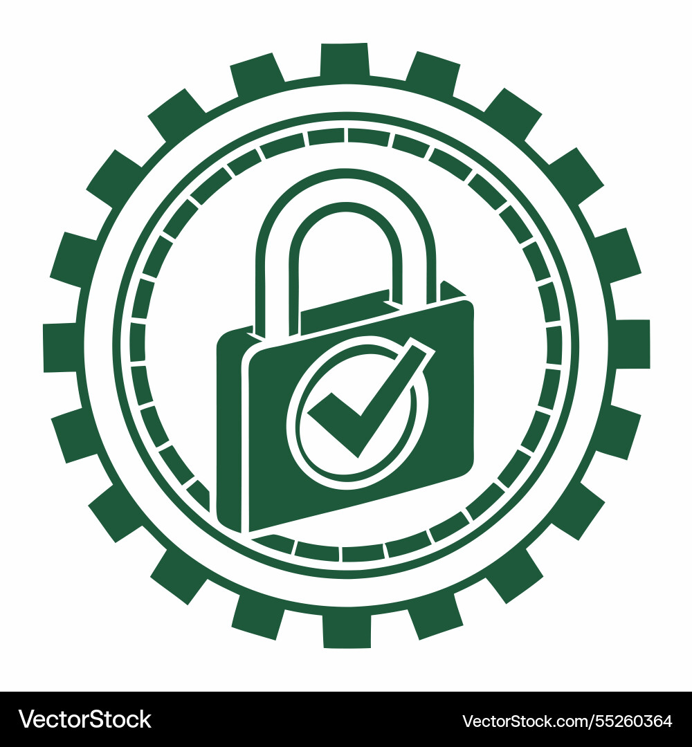 Security lock icon with check mark Vector Image