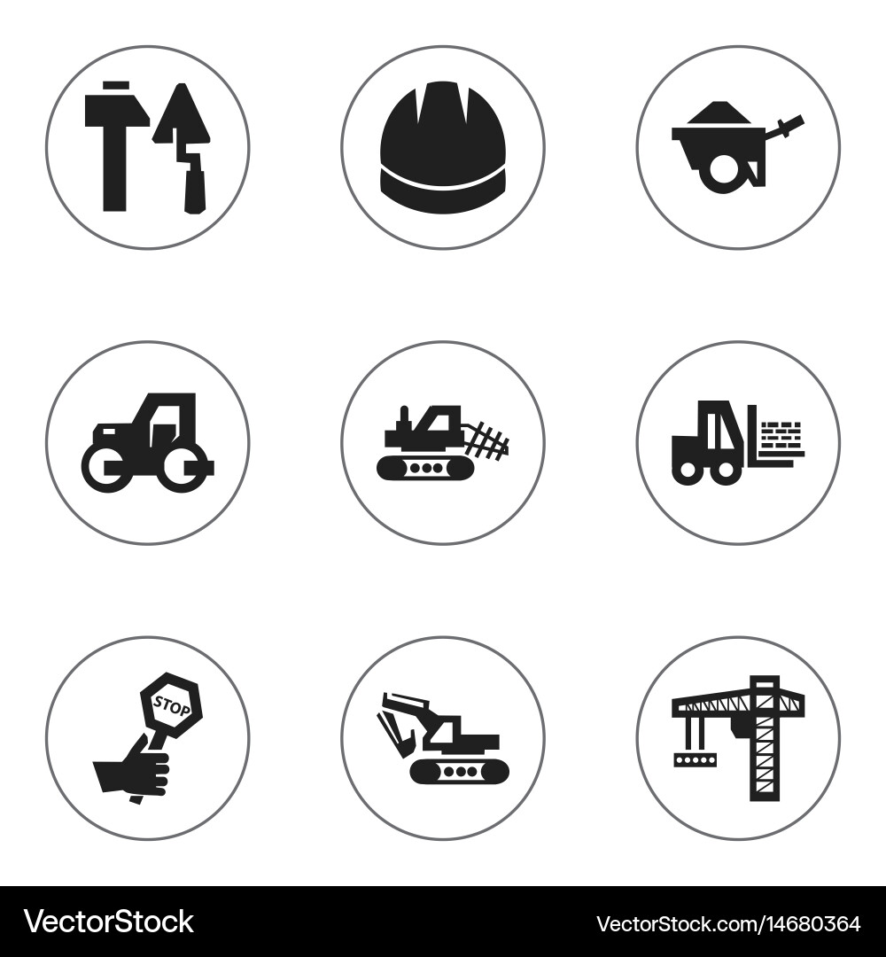 Set of 9 editable structure icons includes vector image