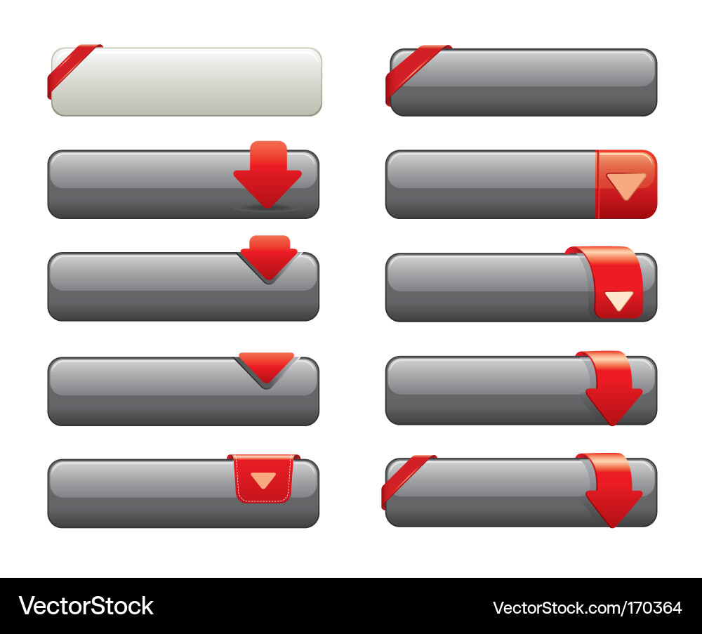 Shiny Rounded Buttons Collection Vector Image