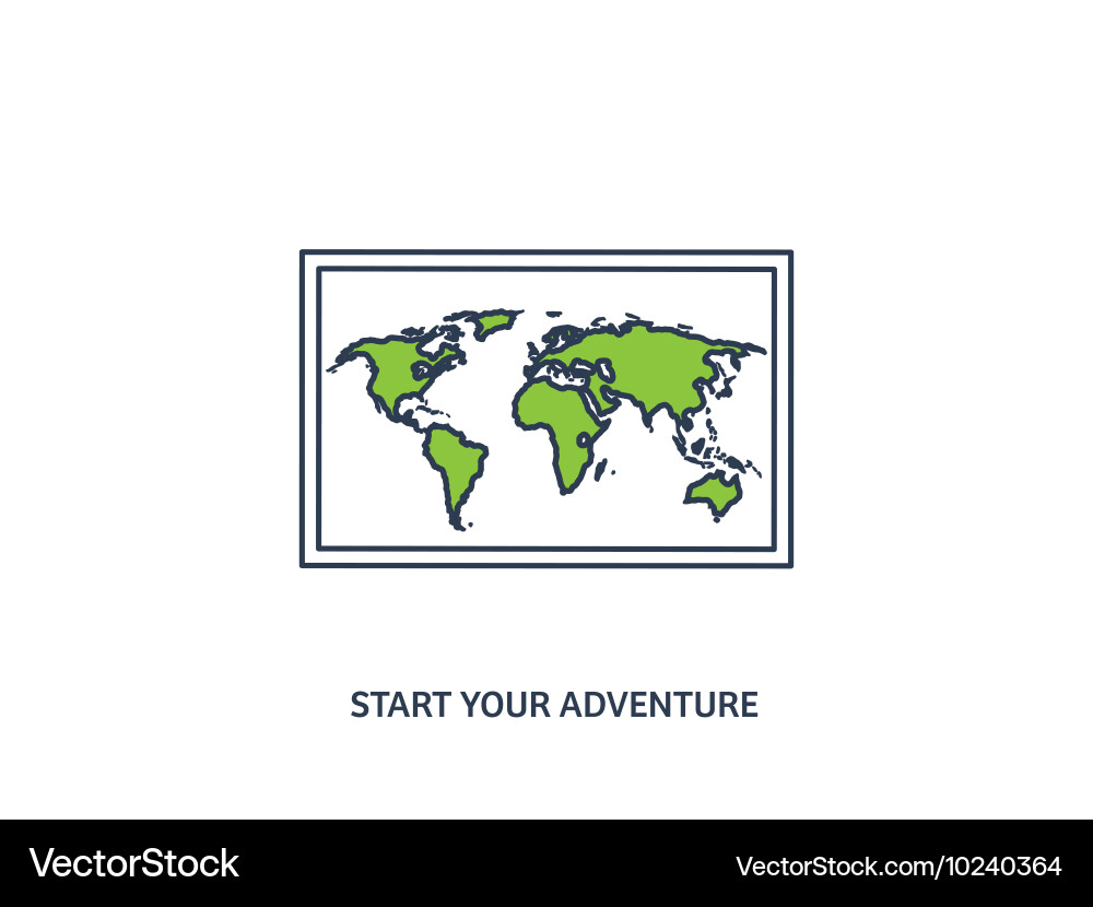 World map in a flat style earth globe – Royalty-Free Vector | VectorStock