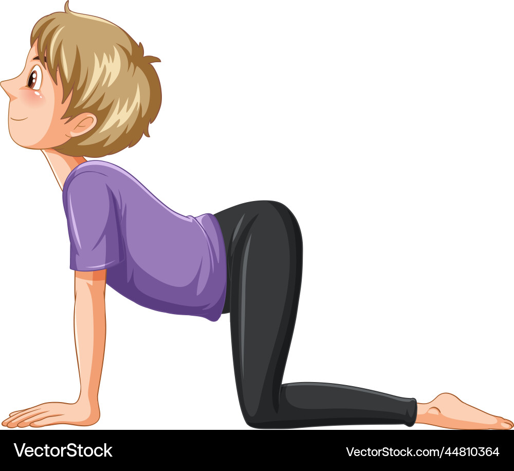 Yoga Katze Kuh posieren Cartoon Charakter Yoga Katze Kuh posieren Cartoon Charakter vektorbild