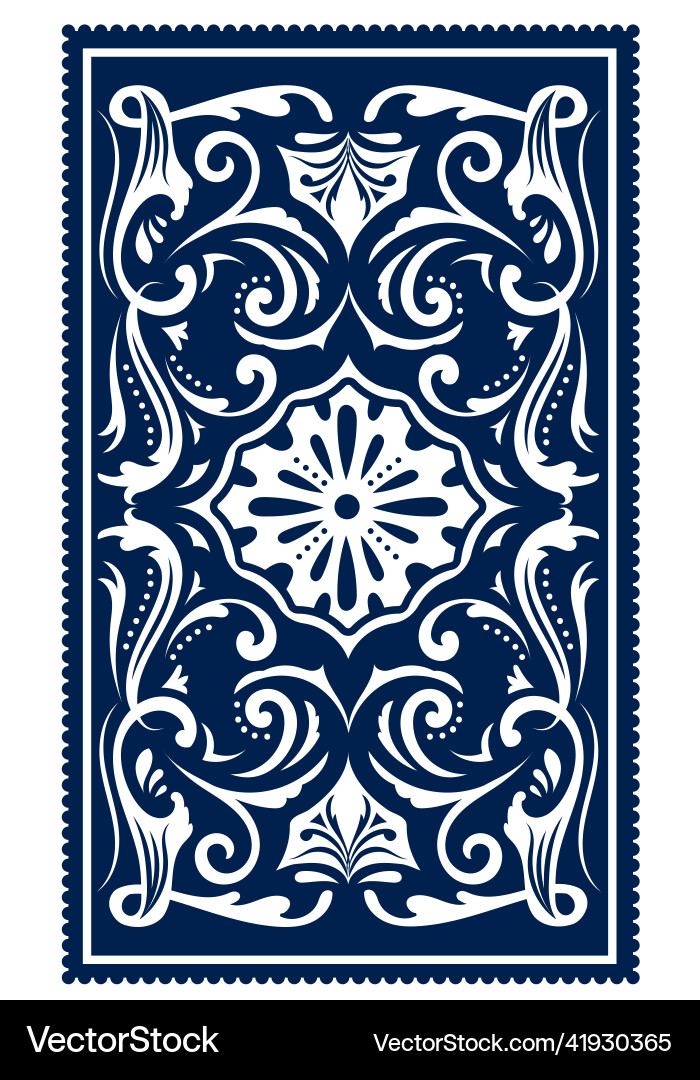 Antique Laser Cut Label - Floral Deco Vector Image