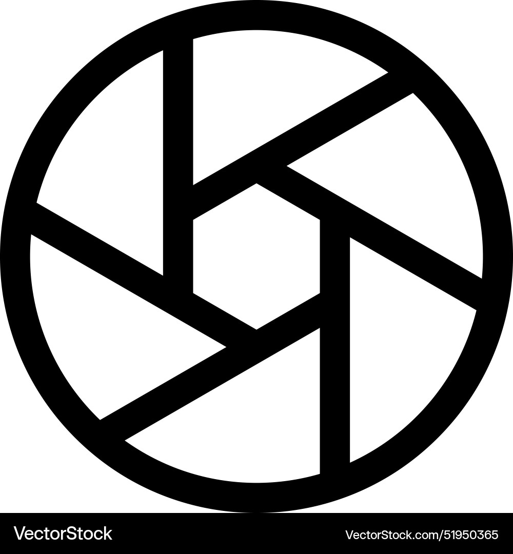 Camera shutter icon thin linear style design Vector Image