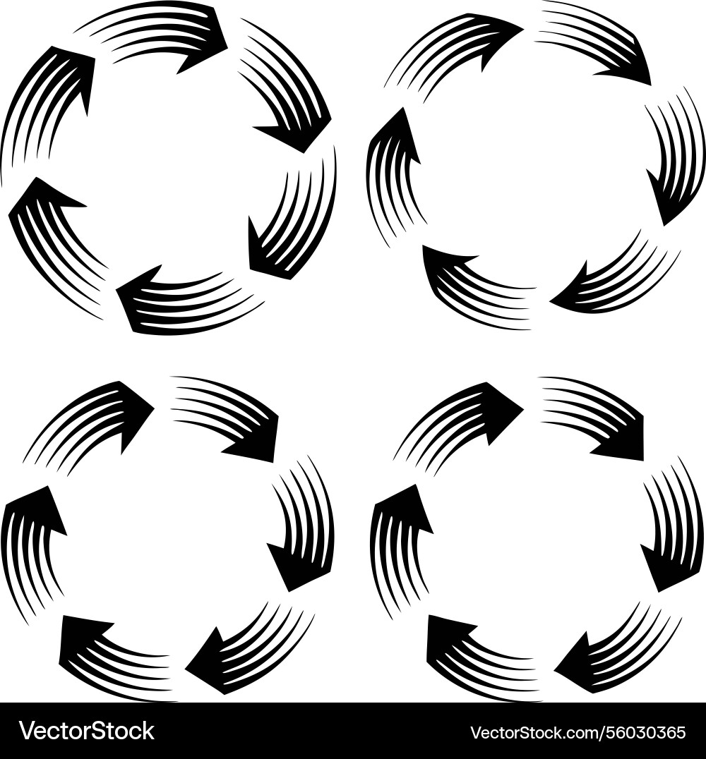 Circular arrow pattern graphic design element set Circular arrow pattern graphic design element set vector image