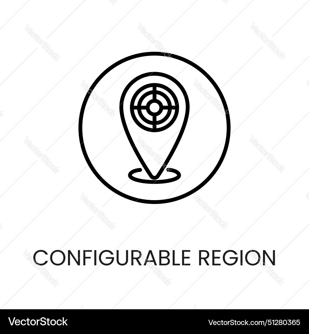 Customizable region line icon with editable Vector Image