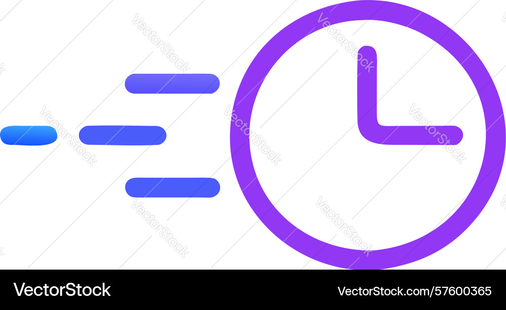 Dynamic time flow abstract clock with internal vector image