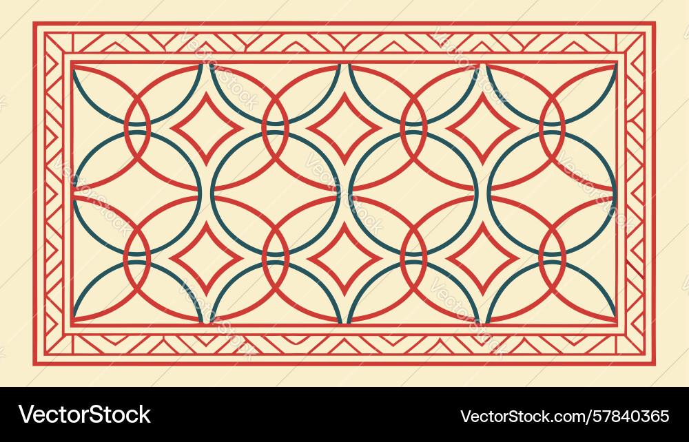 Elegant interlocking circles fabric pattern vector image