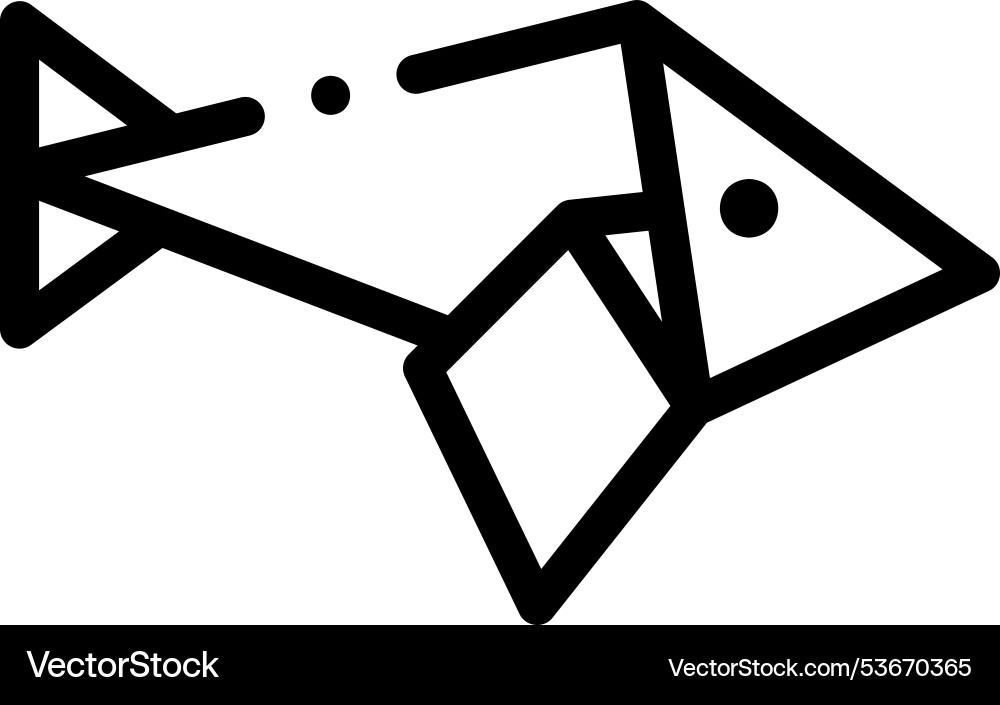 Fish icon thin linear style design isolated Vector Image