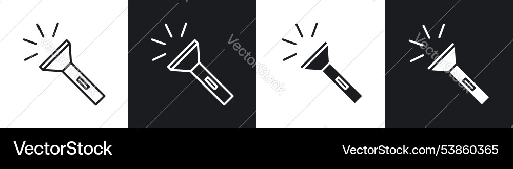 Flashlight icon set Flashlight icon set vector image