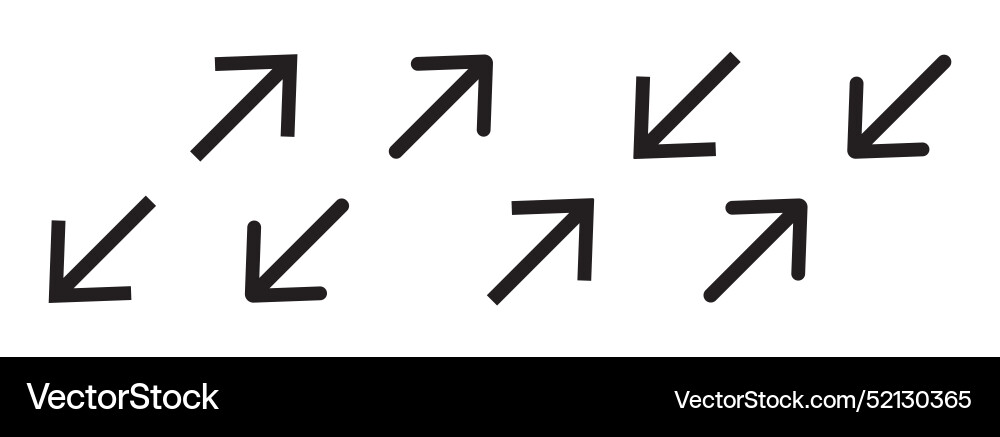 Full screen and exit icon set Full screen and exit icon set Vector Image