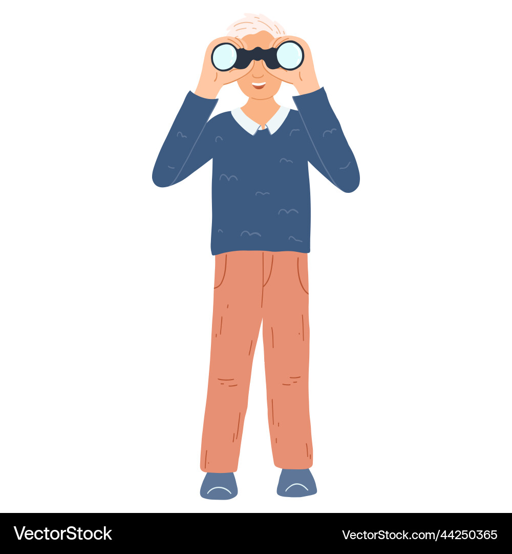 Man with Binoculars Searching for Job Vector Image