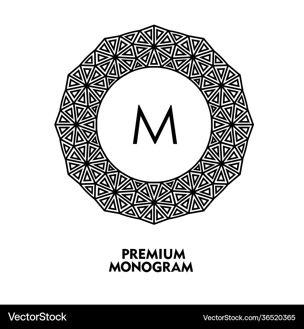 Ornamental round monogram template for creating Ornamental round monogram template for creating vector image