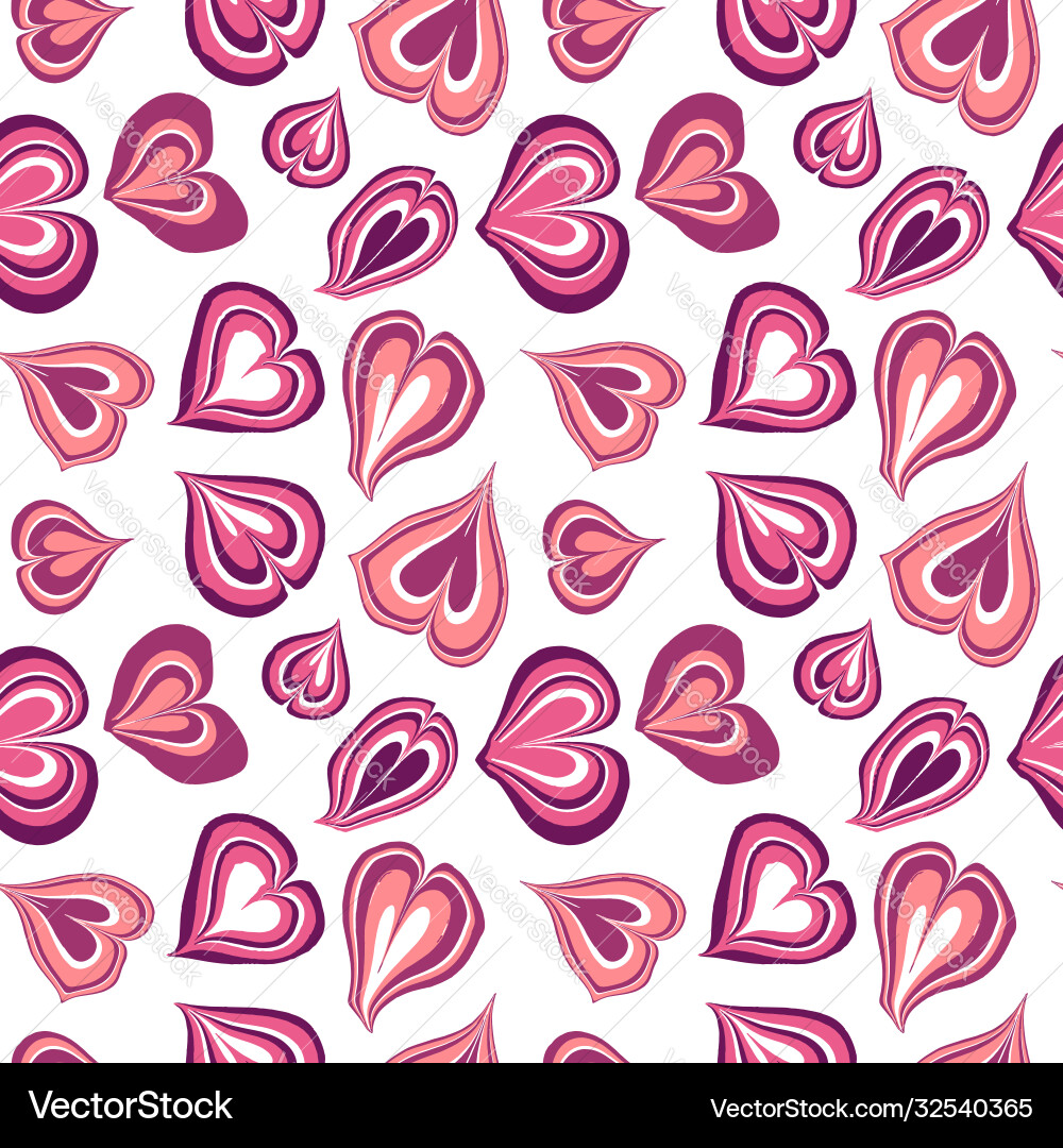 Seamless hearts pattern repeating texture Vector Image