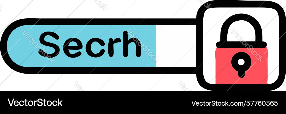 Secured search input icon design generative ai vector image