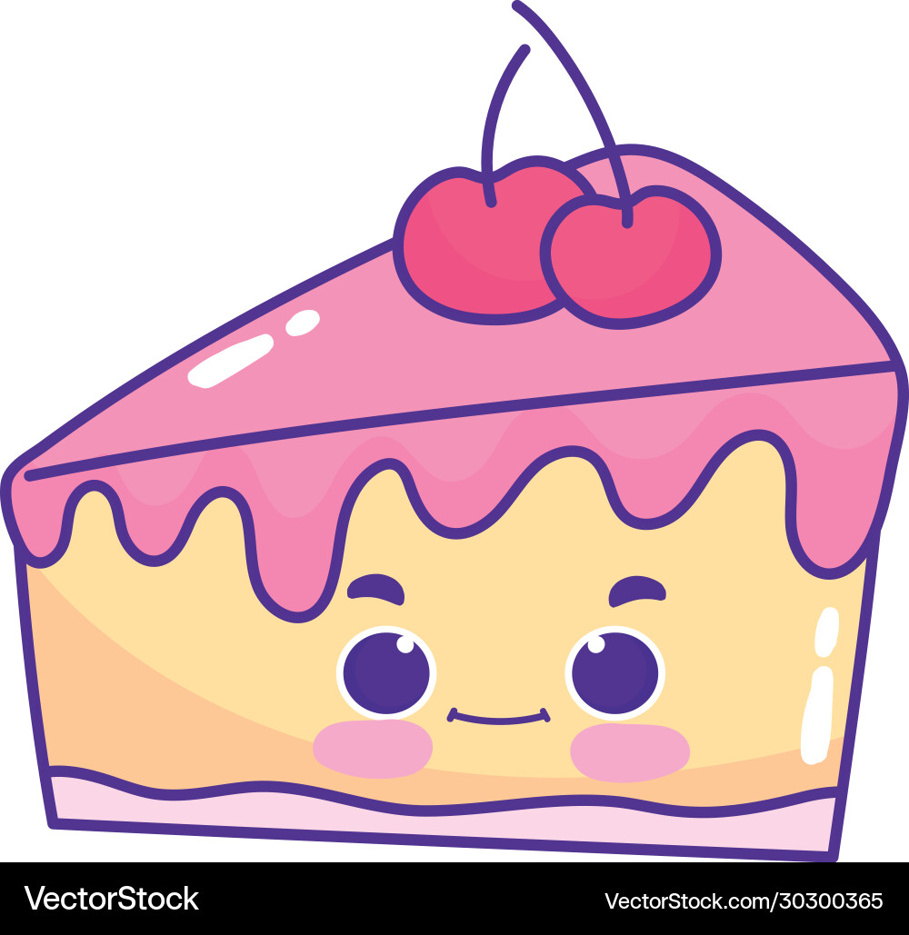 Süßes Essen Stück Kuchen mit Frucht süß Dessert Süßes Essen Stück Kuchen mit Frucht süß Dessert vektorbild