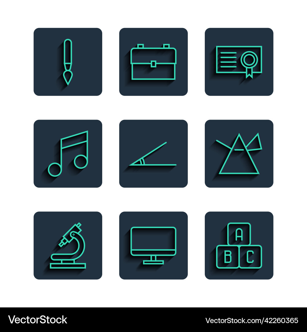 Set line microscope computer monitor screen abc Set line microscope computer monitor screen abc Vector Image
