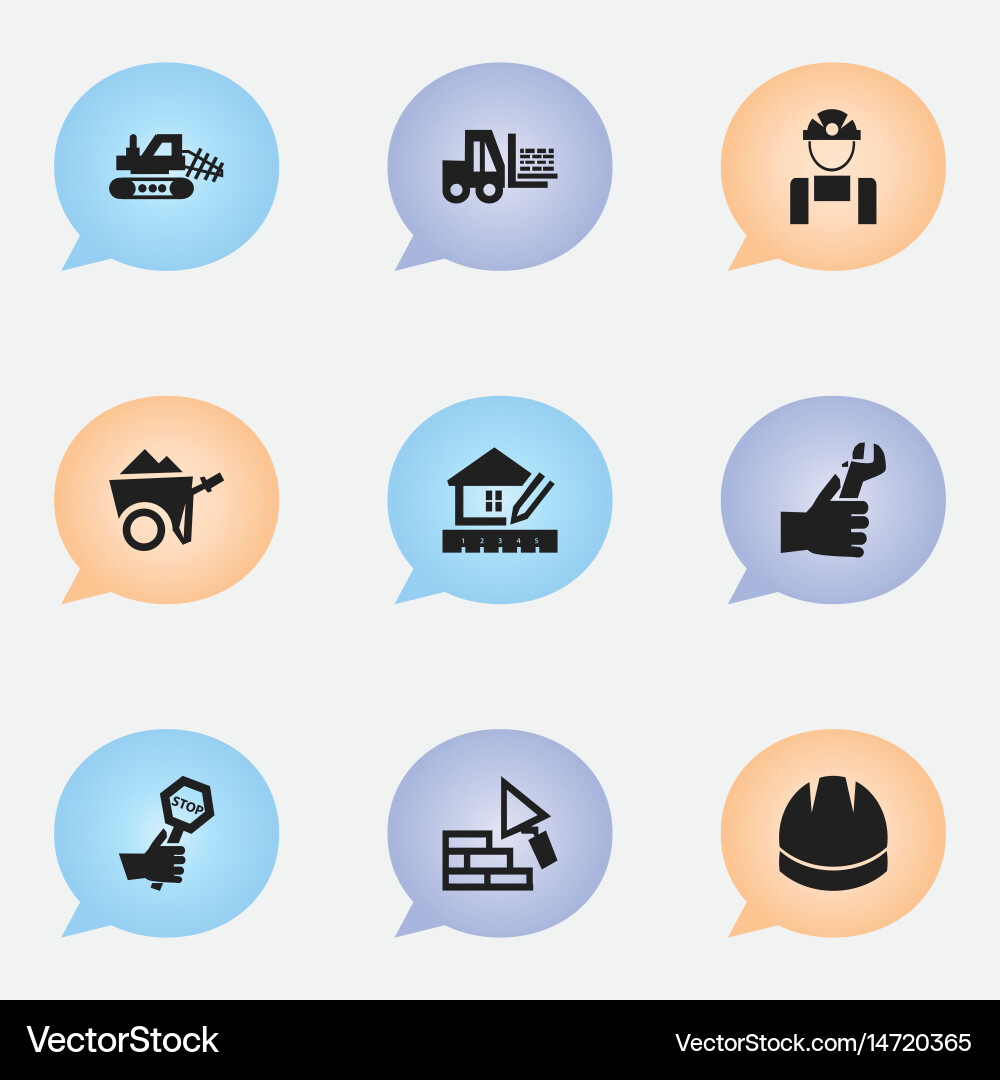 Set of 9 editable structure icons includes vector image