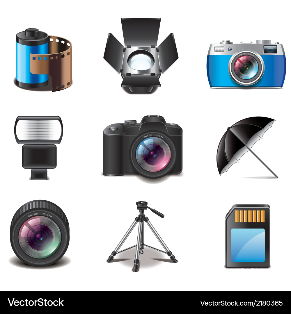 Set photography Royalty Free Vector Image - VectorStock