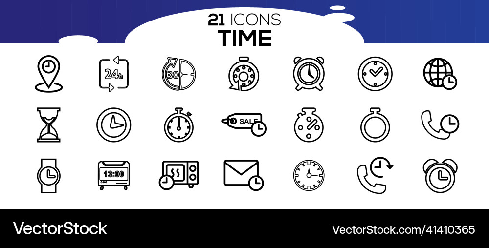 Simple set of time related line icons Simple set of time related line icons Vector Image