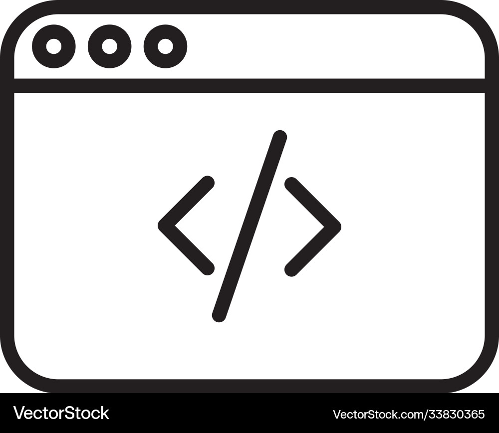 Webpage template with code line style icon Webpage template with code line style icon vector image