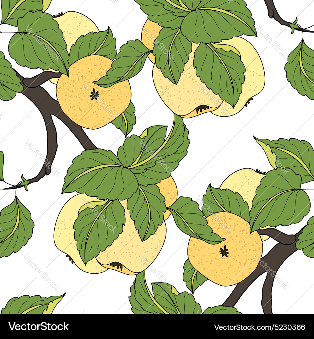 Apple Branch Pattern Vector Image