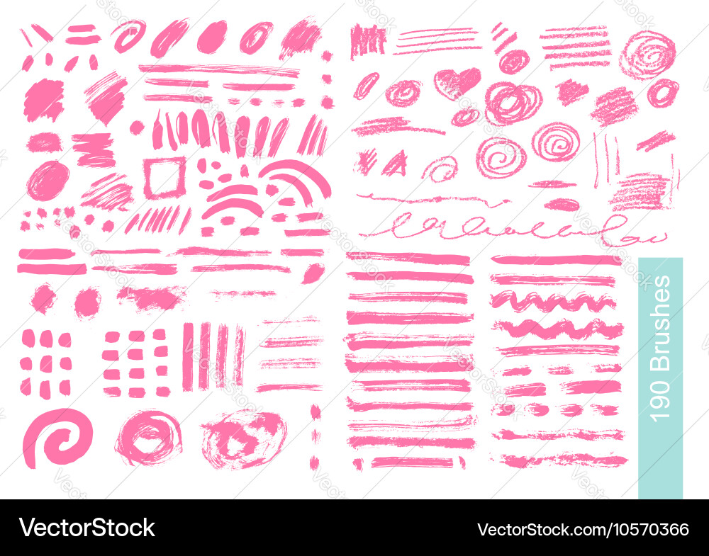 Big set of 190 objects brushes Vector Image
