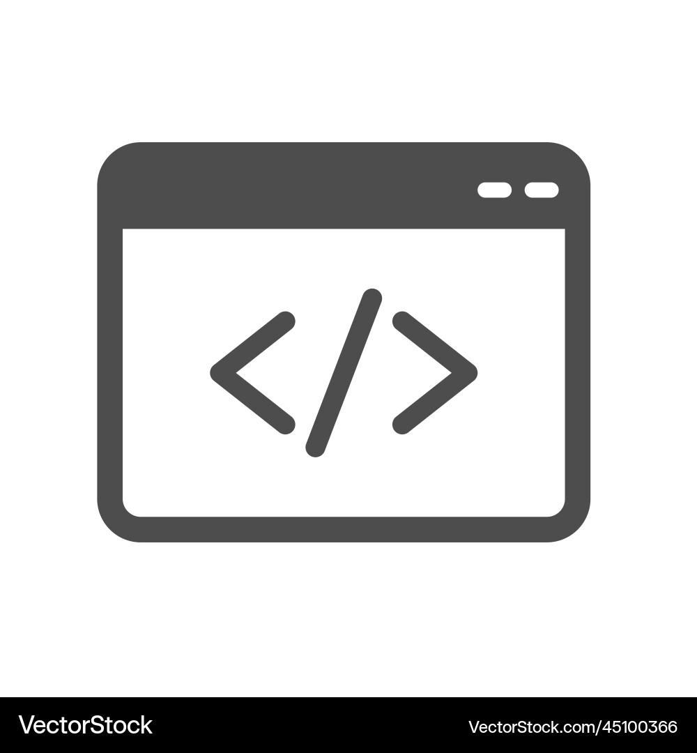 Coding silhouette icon isolated Coding silhouette icon isolated Vector Image