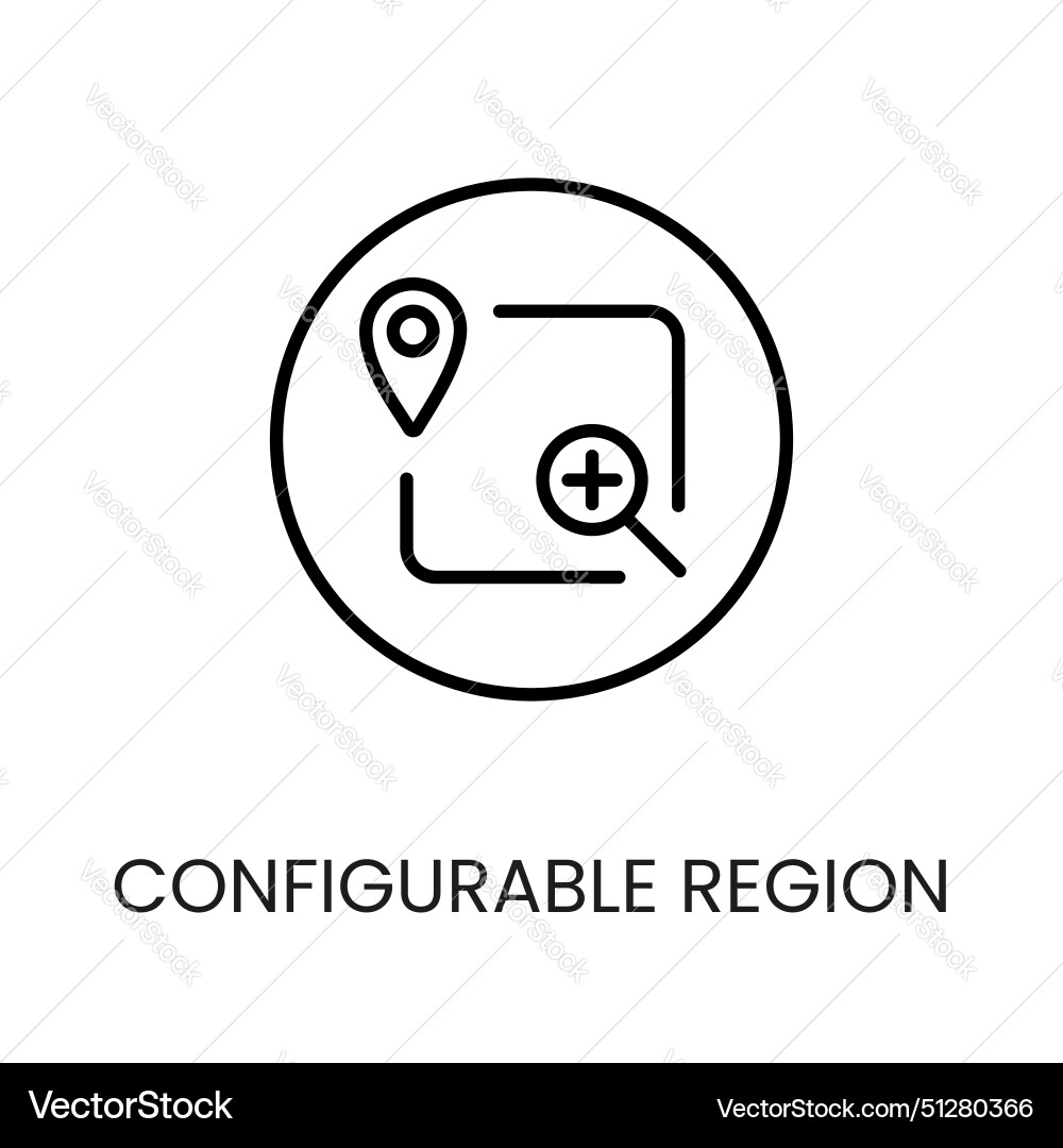 Customizable region line icon with editable Vector Image