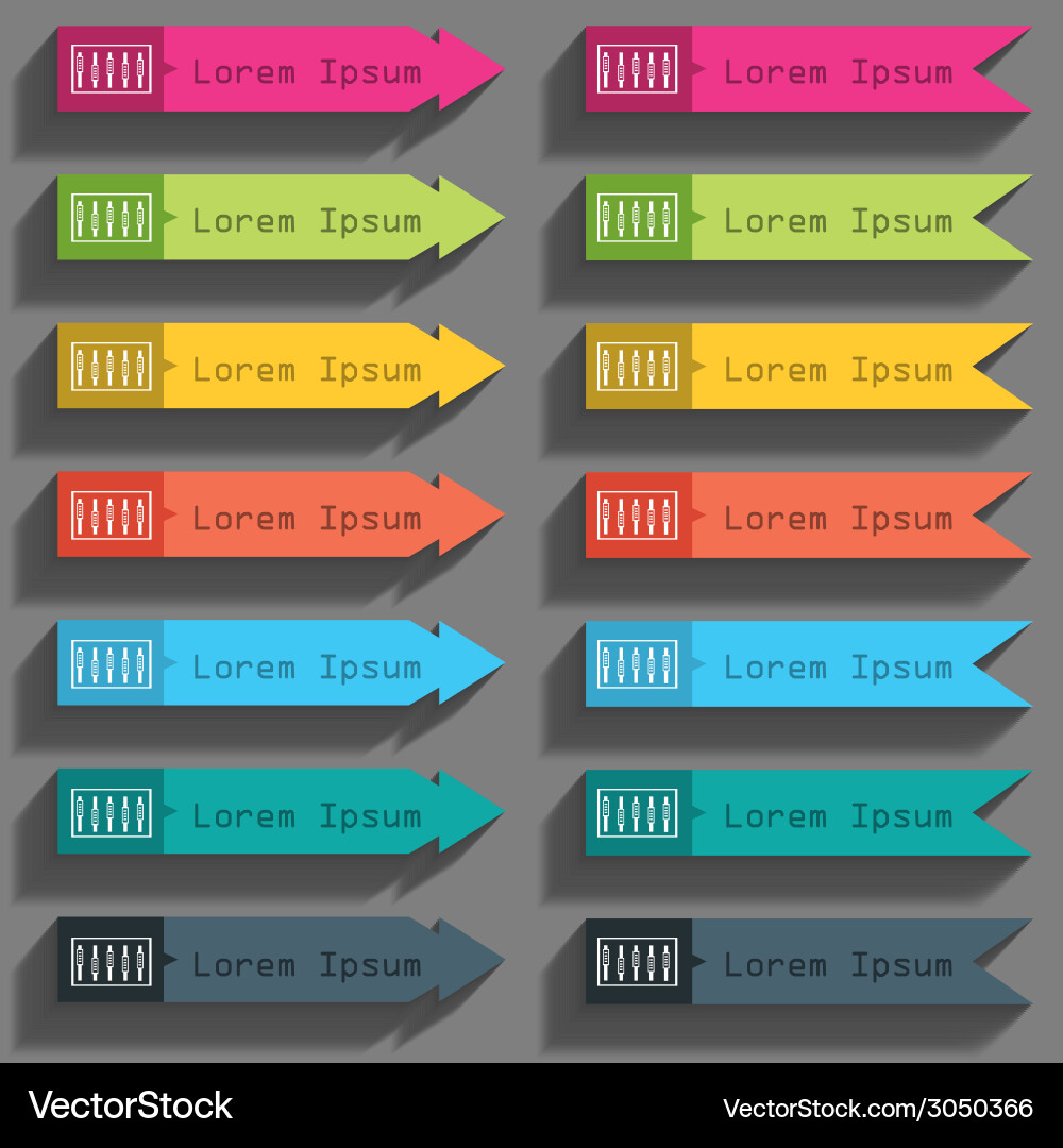 Dj console mix handles and buttons level icons set vector image