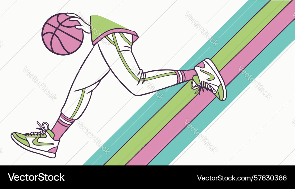 Dynamic running figure with modern geometric Vector Image