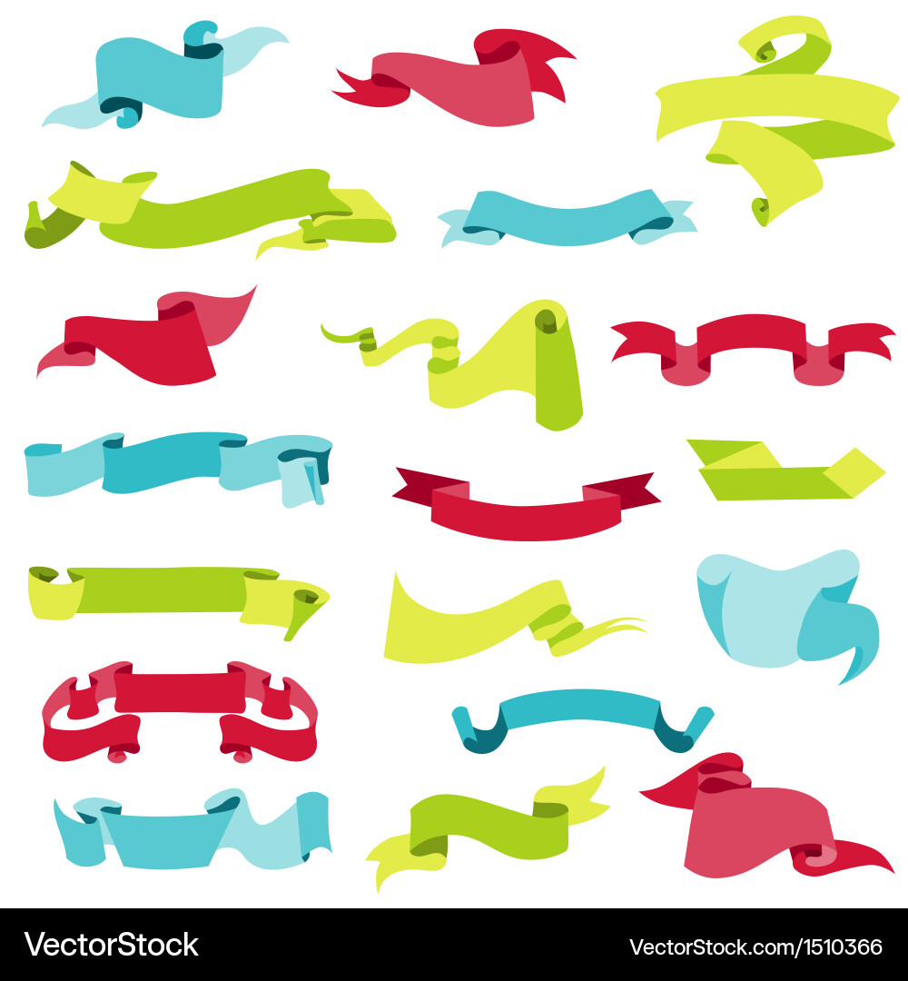 Elegant Ribbon Banner Set vector image