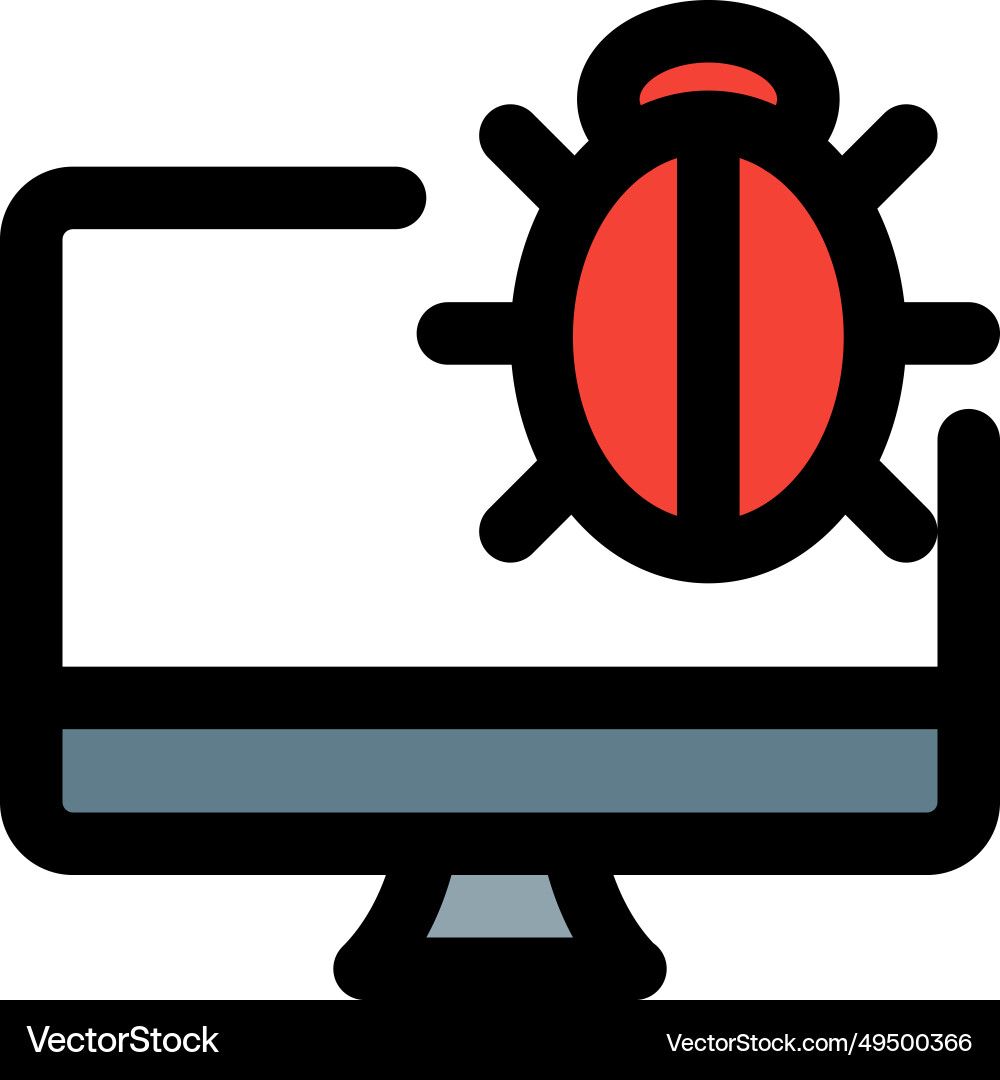 Error or software problem within desktop system Vector Image