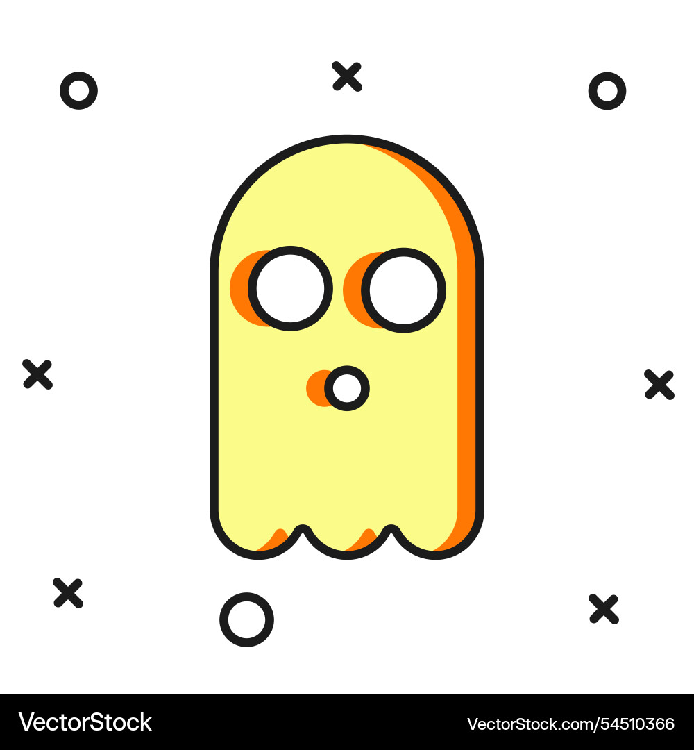 Filled outline ghost icon isolated on white Filled outline ghost icon isolated on white vector image