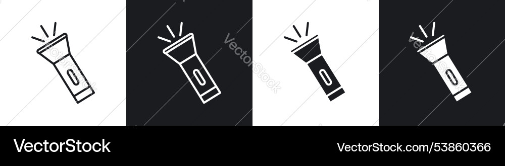 Flashlight icon set Vector Image