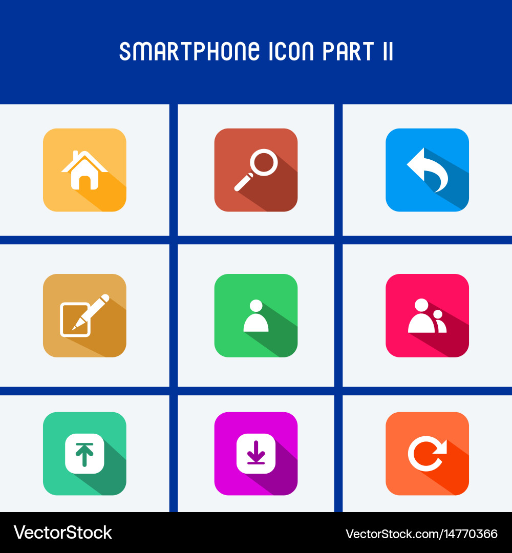 Flat design smartphone icon part ii Vector Image