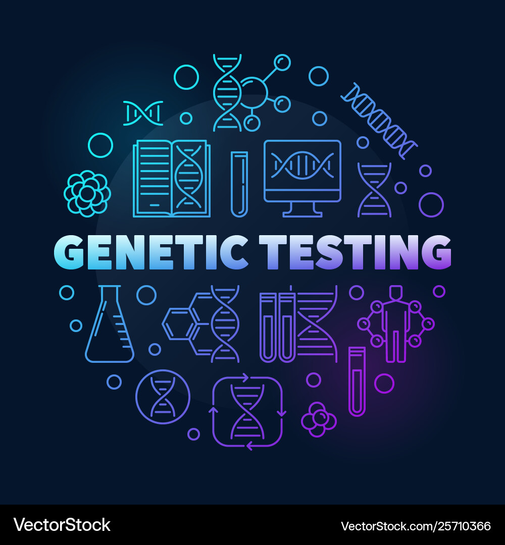 Genetic testing round colorful outline Genetic testing round colorful outline vector image