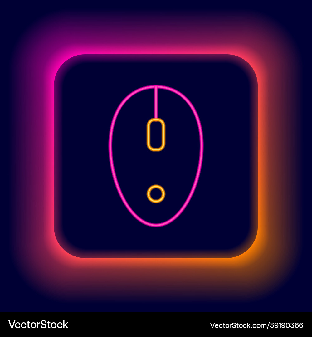 Glowing neon line computer mouse icon isolated Vector Image