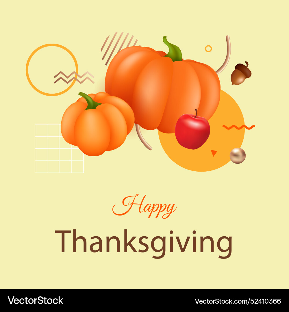 Instagram posts collection for thanksgiving Vector Image